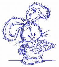 Bunny baking cookies 3 embroidery design