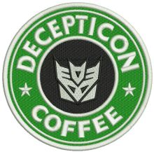 Decepticon coffee embroidery design