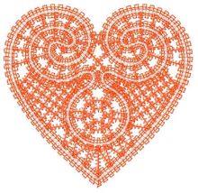 Heart lace decoration embroidery design