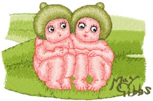 Snugglepot and Cuddlepie Together embroidery design