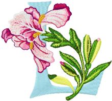 Iris Letter L embroidery design