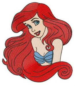 Mermaid Ariel embroidery design