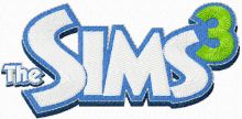 Sims 3 logo embroidery design