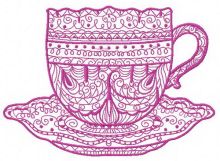 Tea time 6 embroidery design
