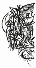 Sketch of tiger's head embroidery design