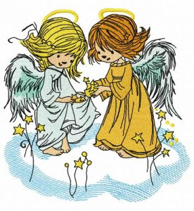 Stars for angels embroidery design