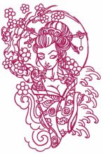 Shy geisha 4 embroidery design