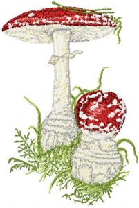 Amanita muscaria embroidery design