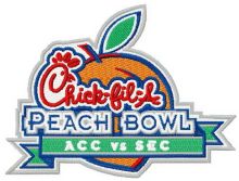Chick-fil-A Peach Bowl logo embroidery design