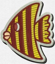 Striped fish embroidery design