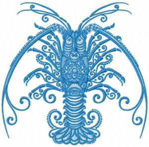 Crayfish embroidery design
