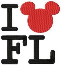 I Mickey Florida embroidery design