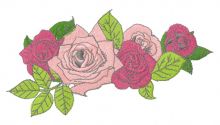 Wreath of roses embroidery design