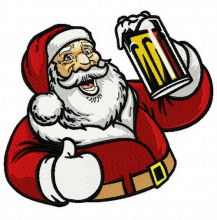 Santa with beer 2 embroidery design