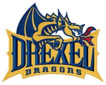 Drexel Dragons logo embroidery design