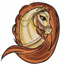 Brown horse head embroidery design