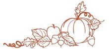 Fall sketch embroidery design