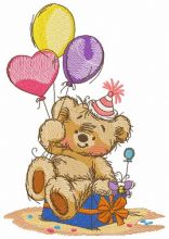Bear's birthday embroidery design