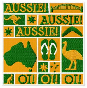 Aussie embroidery design