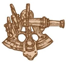 Sextant embroidery design