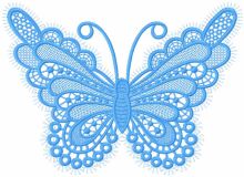 Butterfly lace applique embroidery design