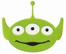 Little Green Man smile embroidery design