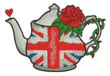 English tea time embroidery design