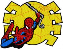 Spiderman big jump embroidery design