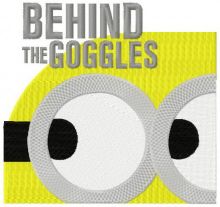 Minion: behind the goggles embroidery design