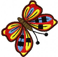 butterfly free red machine embroidery design