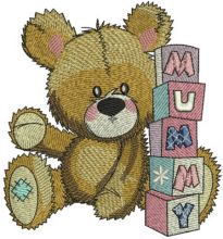 Baby teddy bear 2 embroidery design