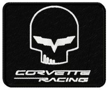 Corvette racing logo embroidery design