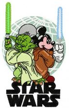 Star Wars Yoda vs Mickey embroidery design