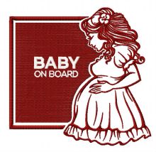Baby on board embroidery design