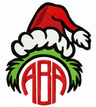 Grinch ABA embroidery design