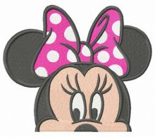 Minnie is hiding embroidery design