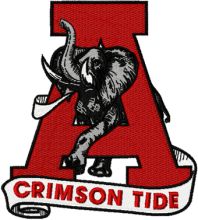 Alabama University Crimson Tide logo 4 embroidery design