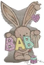 Baby bunny toy for newborn embroidery design