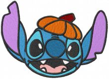 Stitch waiting for halloween embroidery design
