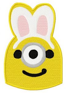 Minion with bunny ears embroidery design