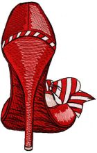 Red high heel embroidery design