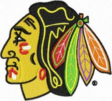 Chicago Blackhawks logo embroidery design