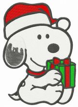 X-mas gift for Snoopy embroidery design
