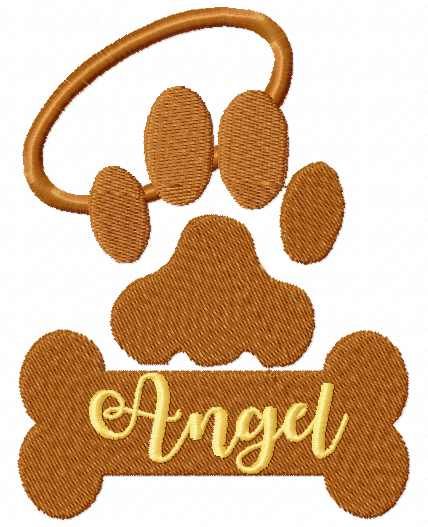 My dog is Angel free embroidery design