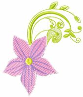 Spring pink flower free machine embroidery design