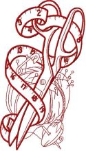 Scissors, measure and needle bar embroidery design