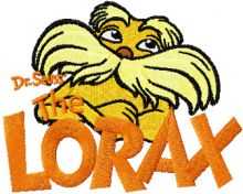 Lorax with Logo embroidery design