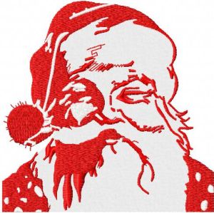 Santa Claus red and white embroidery design