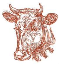 Kind cow embroidery design