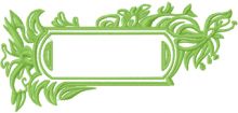 Frame with leaves embroidery design